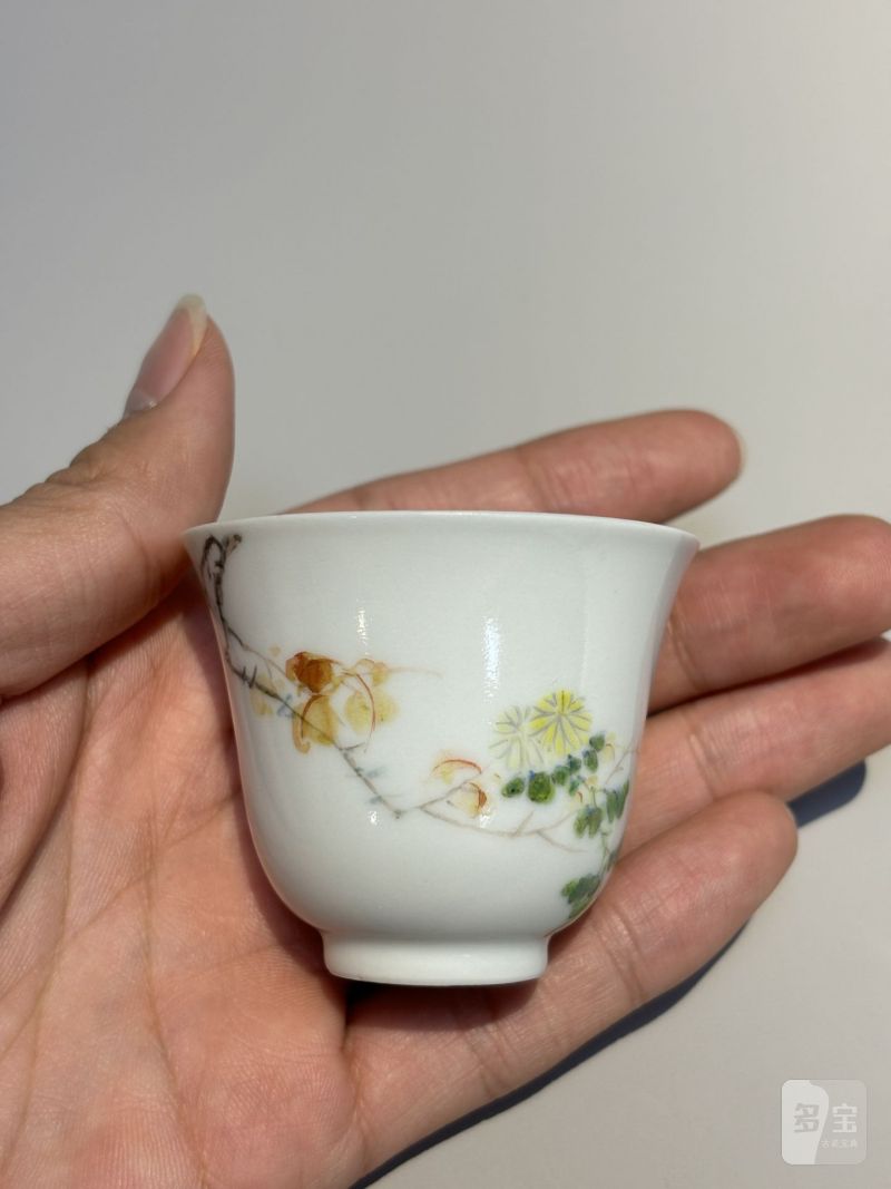    清光绪 金品卿风格浅绛彩大吉图铃铛杯 - 图4